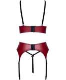 Cottelli Lingerie Noctyra sarkanmelns atvērts apakšveļas komplekts