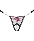 Cottelli Lingerie Pétale crotchless sheer mesh G-string