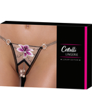 Cottelli Lingerie Pétale crotchless sheer mesh G-string