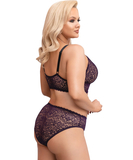 Cottelli Lingerie purple lace lingerie set