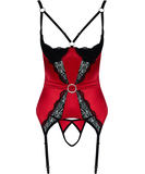Cottelli Lingerie punane avatud korsett stringidega