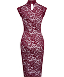 Cottelli Lingerie Sabella burgundy lace dress