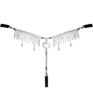 Cottelli Lingerie Silvyka czarne koronkowe stringi z kryształkami