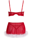 Cottelli Lingerie Starla raudona liemenėlė ir sijonas