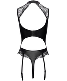 Cottelli Lingerie Sulina mustast läikega avatud jalgevahega bodi