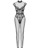 Cottelli Lingerie Terilyka czarny prześwitujący bodystocking