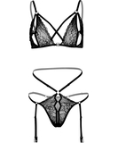 Daring Intimates mustast pitsist sukahoidjaga pesukomplekt