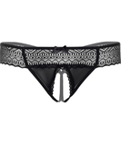 Daring Intimates Roxanne mustast pitsist avatud jalgevahega stringid