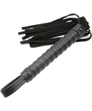 Darkness black faux suede flogger