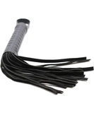 Darkness black faux suede flogger