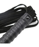 Darkness black faux suede flogger