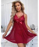 De Namour Arabella red lace babydoll with thong
