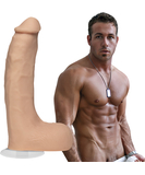Doc Johnson Chad White Vac-U-Lock minkštas TPE dildo