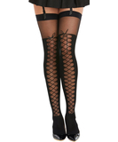 Dreamgirl 0219 black patterned suspender stockings