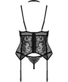 Obsessive Elizenes black sheer mesh & lace basque with string