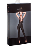 Noir Handmade black matte look low cut catsuit