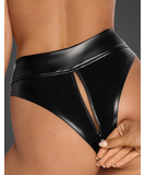 Noir Handmade black matte look briefs with zipper