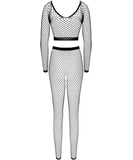 Fantasy by Cottelli musta verkko lyhyt toppi ja sukkahousut