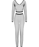 Fantasy by Cottelli musta verkko lyhyt toppi ja sukkahousut