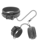 Darkness Fetish Submissive collar and wrist cuffs