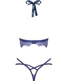 Obsessive blue lace two-piece lingerie set