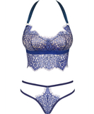Obsessive blue lace two-piece lingerie set