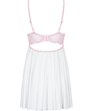 Obsessive white babydoll with light pink lace