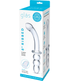gläs Ribbed G-Spot glass dildo