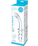 gläs Ribbed G-Spot stiklinis dildo