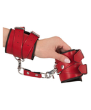 Bad Kitty красные нагрудные ремни с наручниками и ошейником
