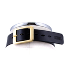HEL Milano Camilla juoda odinė apykaklė su aukso spalvos žiedu