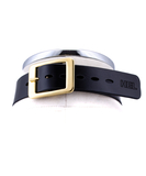 HEL Milano Camilla black leather collar with gold coloured ring