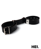 HEL Milano black & red leather hobble belt