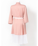 SexyStyle rose gold robe with white belt and hemline