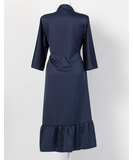 MAKE Dark Blue Asymmetrical Robe with Ruffles