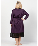 MAKE Dark Purple Robe with Black Chiffon Ruffles