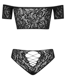 Obsessive Inessita black net crop top & briefs