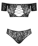 Obsessive Inessita black net crop top & briefs