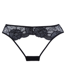 Allure Lingerie k.i.s.s. mustast pitsist avatud jalgevahega tangad