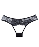 Allure Lingerie k.i.s.s. mustast pitsist avatud jalgevahega tangad