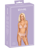 kissable Sinuous pink lace suspender lingerie set