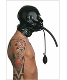 Blackstyle латексная маска с разрезами и надувным кляпом