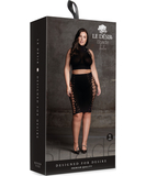 Le Désir Shade black net crop top & skirt