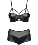 Obsessive Leatheria black matte look lingerie set