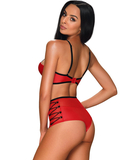 Obsessive Leatheria red wet look lingerie set