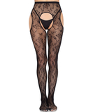 Leg Avenue Esme black net crotchless tights