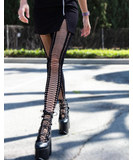 Leg Avenue Meg black mock lace up tights