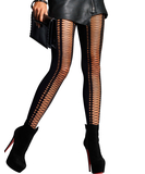 Leg Avenue Meg black mock lace up tights