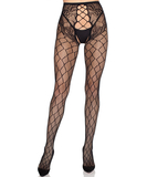 Leg Avenue Seline black net crotchless tights