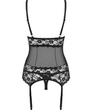 Obsessive black sheer mesh basque with string